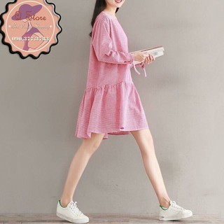 ĐẦM CARO ĐỎ TAY DÀI
