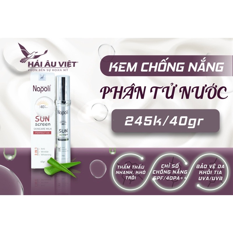 Chống nắng- napoli 40+ Hải Âu Việt chính hãng 100%