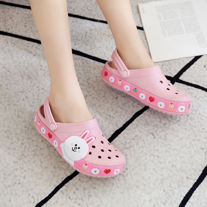 Dép cross cho bé trai và bé gái  hoạ tiết croos thỏ hồng bunny, ngựa ponny gấu brow, khung long