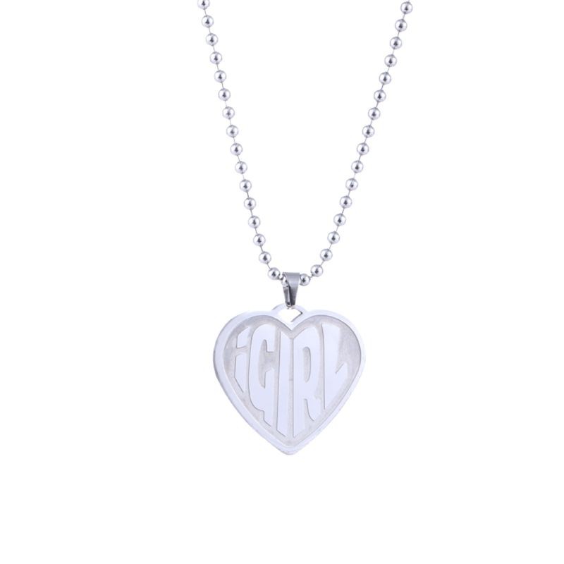 Bộ Dây Chuyền + Bông Tai Hình Trái Tim Bằng Thép Không Gỉ Cho Nữ