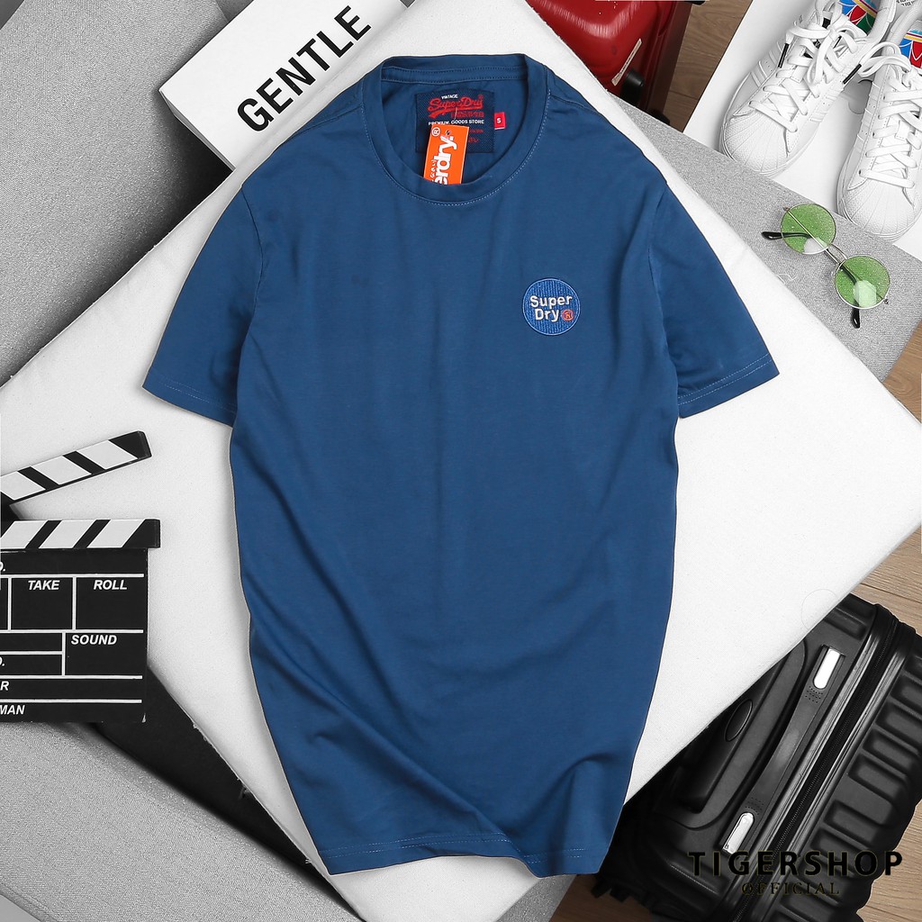 Áo phông nam thun cotton đẹp cổ tròn tay ngắn form rộng unisex bảng màu trơn nổi bật logo thêu sắc nét thời trang SUP001 | BigBuy360 - bigbuy360.vn