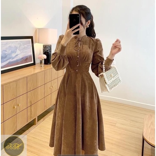 Đầm [váy] nữ hàng thiết kế dự tiệc, tiệc cưới, đi chơi thiết kế dáng dài sang trọng chất dạ nhung cao cấp | BigBuy360 - bigbuy360.vn