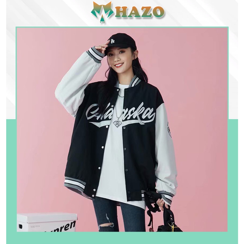 Áo Khoác Bomber 2 Lớp Chất Dù Form Rộng Alaska Áo Khoác Nam Nữ Unisex Phong Cách Hàn Quốc - Hazo