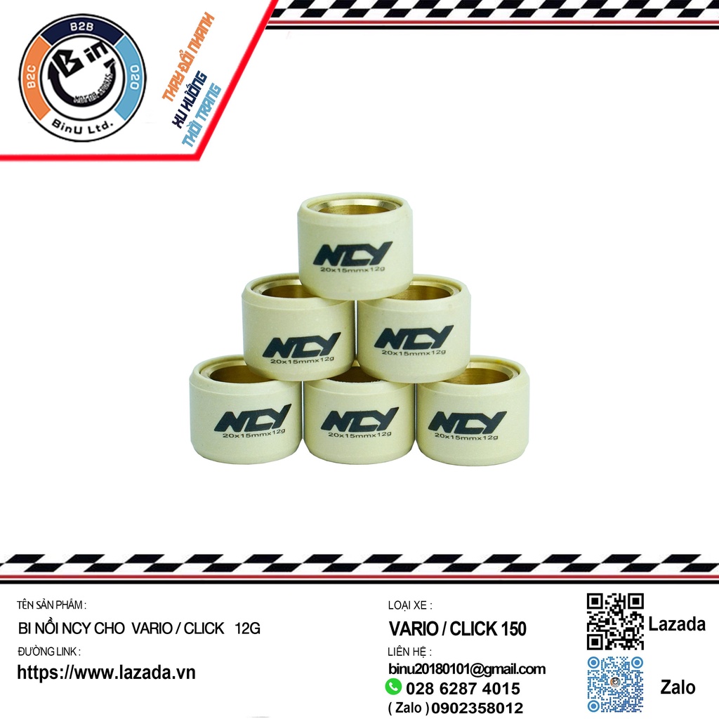 BI NỒI 12 GRAM NCY CHO VARIO / CLICK125 / SHVN / AB125
