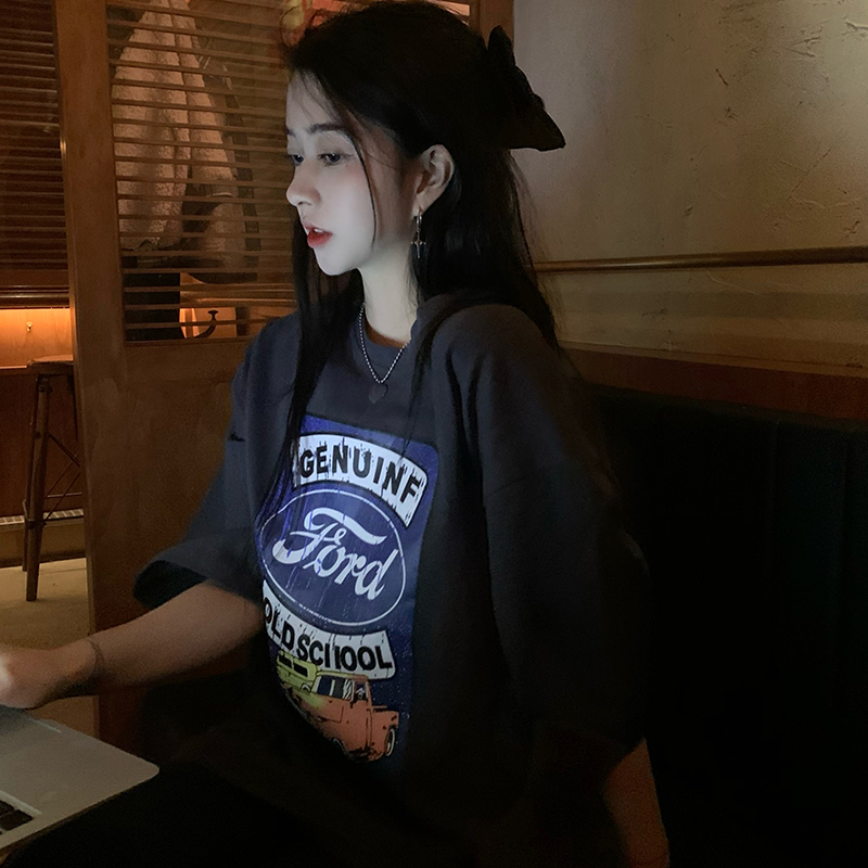 SUXI Áo Thun Nữ Ngắn Tay In Họa Tiết