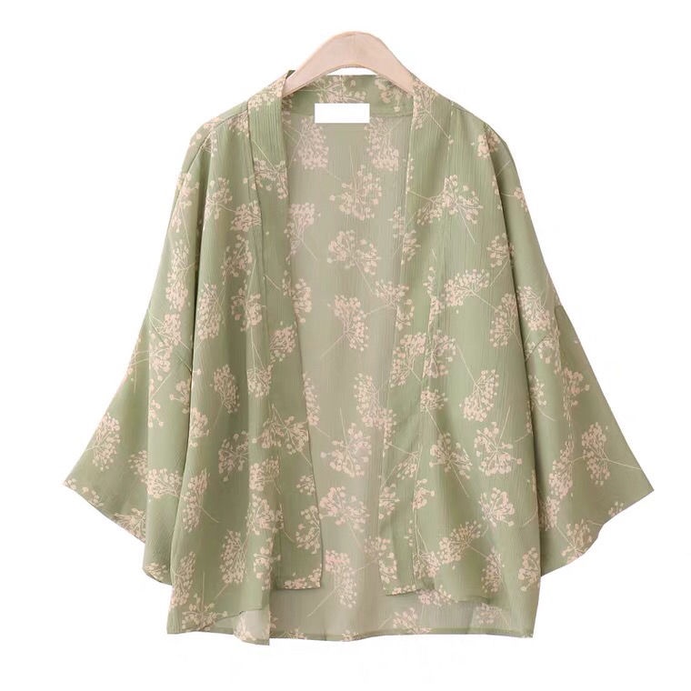 Áo Khoác Cardigan Dáng Rộng In Họa Tiết Hoa Phong Cách Nhật Bản Thời Trang Mùa Hè Mới Cho Nữ
