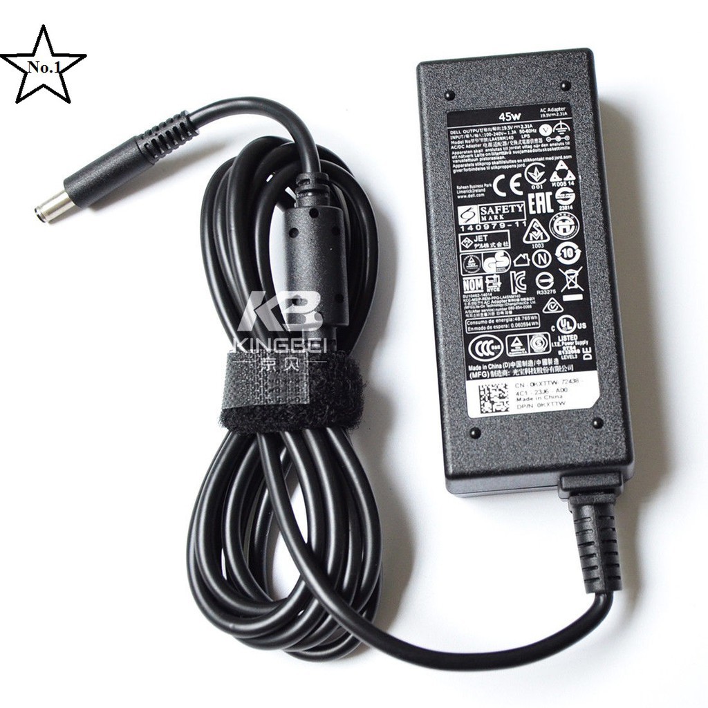 Sạc Laptop Dell 19.5v - 2.31a - 45w - Adapter Kèm dây nguồn XPS 13 Inspiron 5452 5455 5458 5459