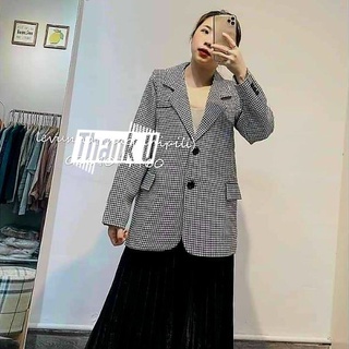 Áo vest nữ balzer sọc caro, khoác vest sọc ziczac