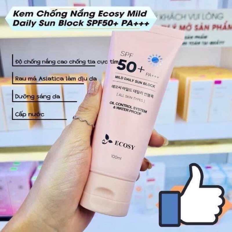 Kem chống nắng Kiềm Dầu và Chống Thấm Nước Ecosy Mild Daily