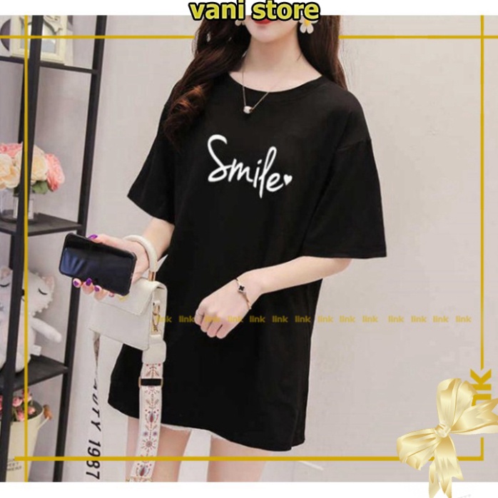 [Tặng Quà] Áo phông nữ tay lỡ SMILE siêu đáng yêu unisex ( Đen, Trắng ) . | BigBuy360 - bigbuy360.vn