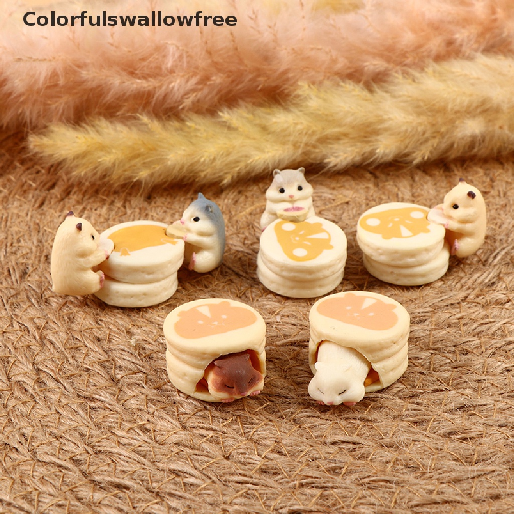 Colorfulswallowfree Doll house Hamster Eatting Desserts Hamburger Food Mini Decoration Toys BELLE