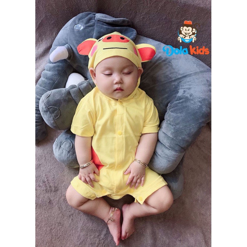 Quần áo trẻ em, trẻ sơ sinh hình thú Heo Vàng vải cotton ngắn tay cho bé 4 - 15 kg