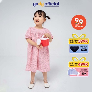 Đầm cho bé gái YODY họa tiết hoa lá mềm mịn thoải mái KID4097