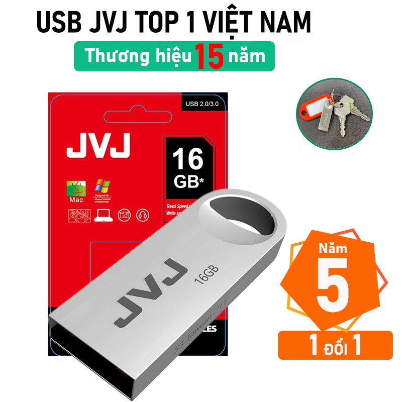USB 16Gb JVJ S3 siêu nhỏ vỏ kim loại -  tốc độ 25MB/s Vỏ Kim Loại chống nước ổn định Bảo hành 5 năm chính hãng