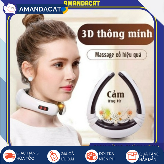 [Hàng Sẵn] Máy Massage Xung Điện cổ kết hợp hiệu ứng Xông Nhiệt bằng tia Hồng ngoại Sạc Lại Cao Cấp