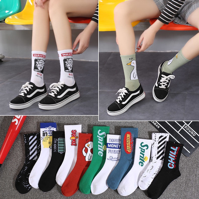 Vớ Thể Thao Cổ Cao Vừa Phong Cách Thu Đông Hàn Quốc Thời Trang Cho Nam Và Nữ