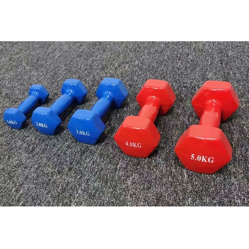 Tạ tay nữ 1-6 kg gang bọc cao su, chống trơn trượt, chống vỡ sàng