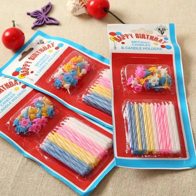 Nến Sinh Nhật soắn Vỉ 24c