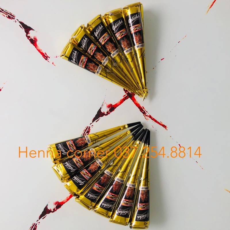 SỈ MỰC VẼ (MỰC XĂM) HENNA ĐEN FULL BOX 12 Tuýp ẤN ĐỘ DATE MỚI