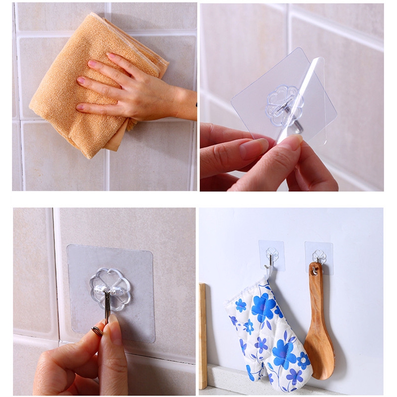 Cặp móc dán tường độ bám dính cao chắc chắn tiện dụng