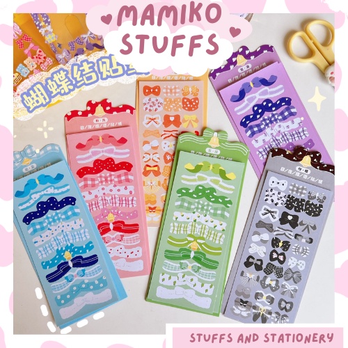STICKER TRANG TRÍ NƠ RIBBON ĐỦ MÀU SIÊU XINH, SIÊU TIỆN DỤNG