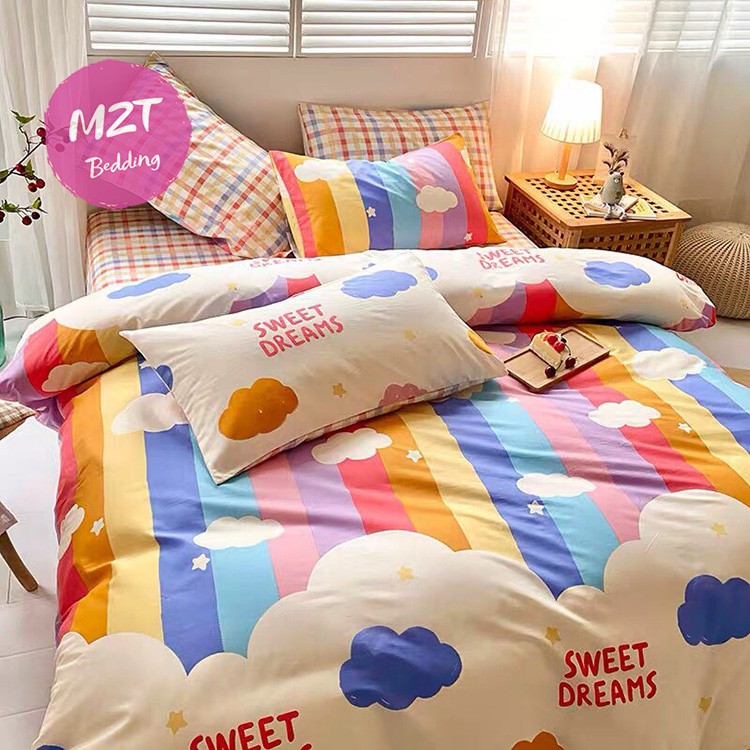 Bộ chăn ga gối Cotton poly M2T Bedding đáng yêu chăn ga Hàn Quốc miễn phí bo chun drap ga giường