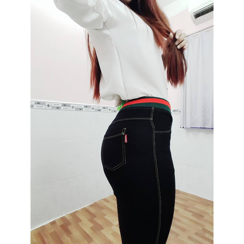 Quần Legging giả jean 4 túi lưng thun | BigBuy360 - bigbuy360.vn