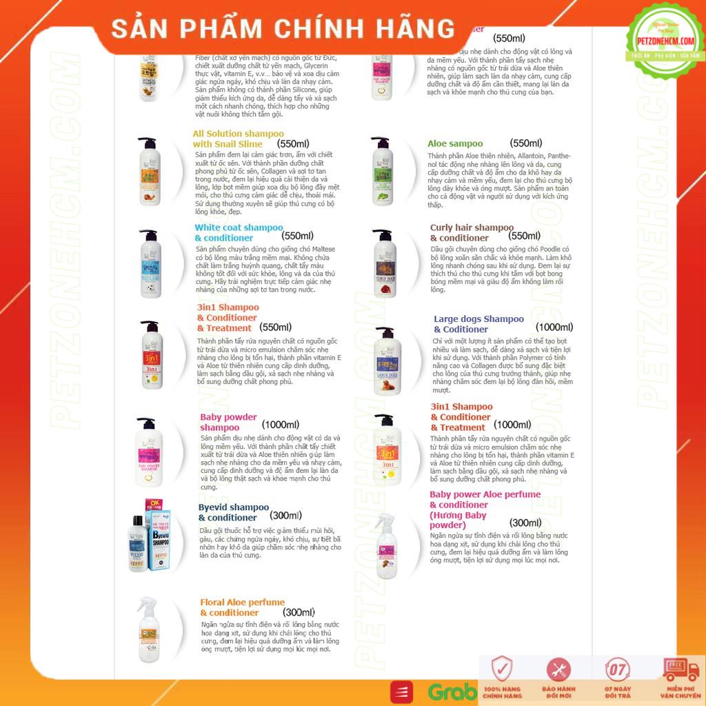 Dầu Gội Nha Đam ForCans Hàn Quốc  ⚜ FREESHIP ⚜ Long coat Aloe Shampoo CHAI 750ML cho chó mèo lông dài - petzonehcm