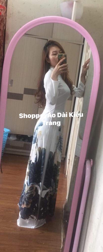 ⚡️FREESHIP⚡️ÁO DÀI CAO CẤP_ÁO DÀI IN 3D HOA SEN CAO CẤP VẢI LỤA CO DÃN #ADS001