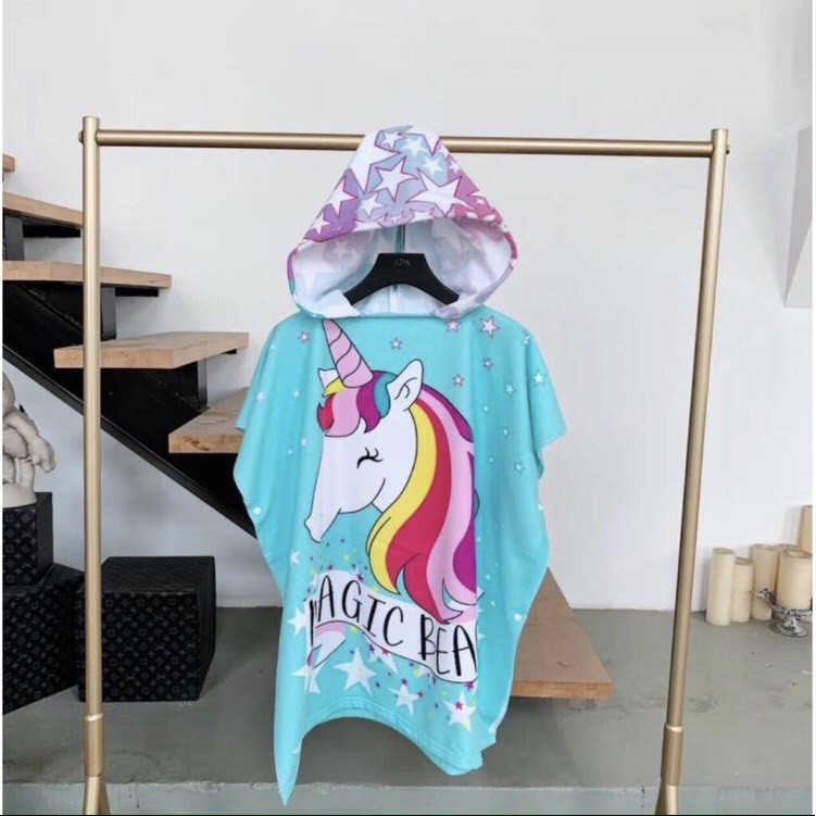 KHĂN TẮM CHOÀNG TRÙM ĐẦU CHO BÉ CAYABE NGỰA PONY/ KỲ LÂN UNICORN