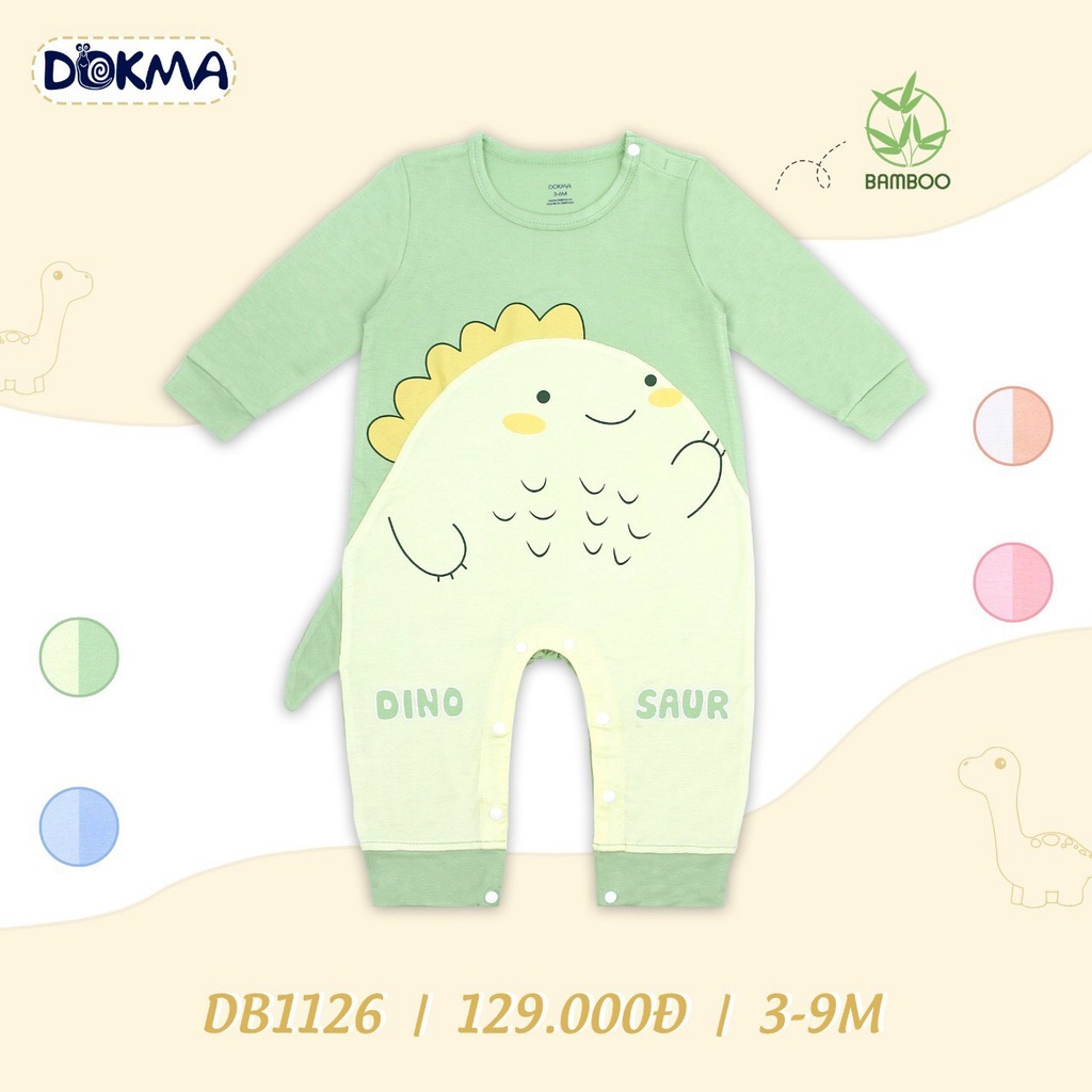 Bộ body sơ sinh Body liền thân Tay Dài cài vai Hình Thú Họa tiết  3-9M Body cho bé sơ sinh