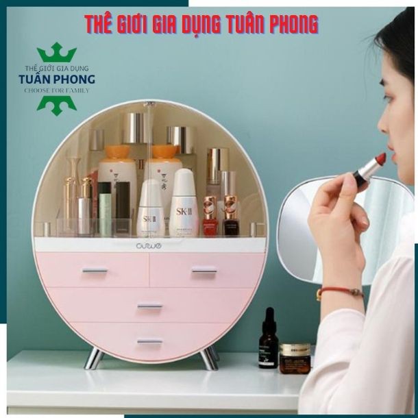 Kệ Mỹ Phẩm,Hộp Đựng Đồ Trang Điểm 3 Tầng Để Bàn Sang Trọng Cao Cấp Trẻ Trung Và Hiện Đại