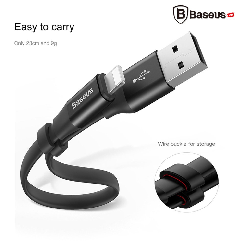 Cáp sạc 23cm Baseus Iphone Lightning - Dùng cho pin dự phòng - Nhỏ gọn - Sạc nhanh - Bảo Hành Chính Hãng