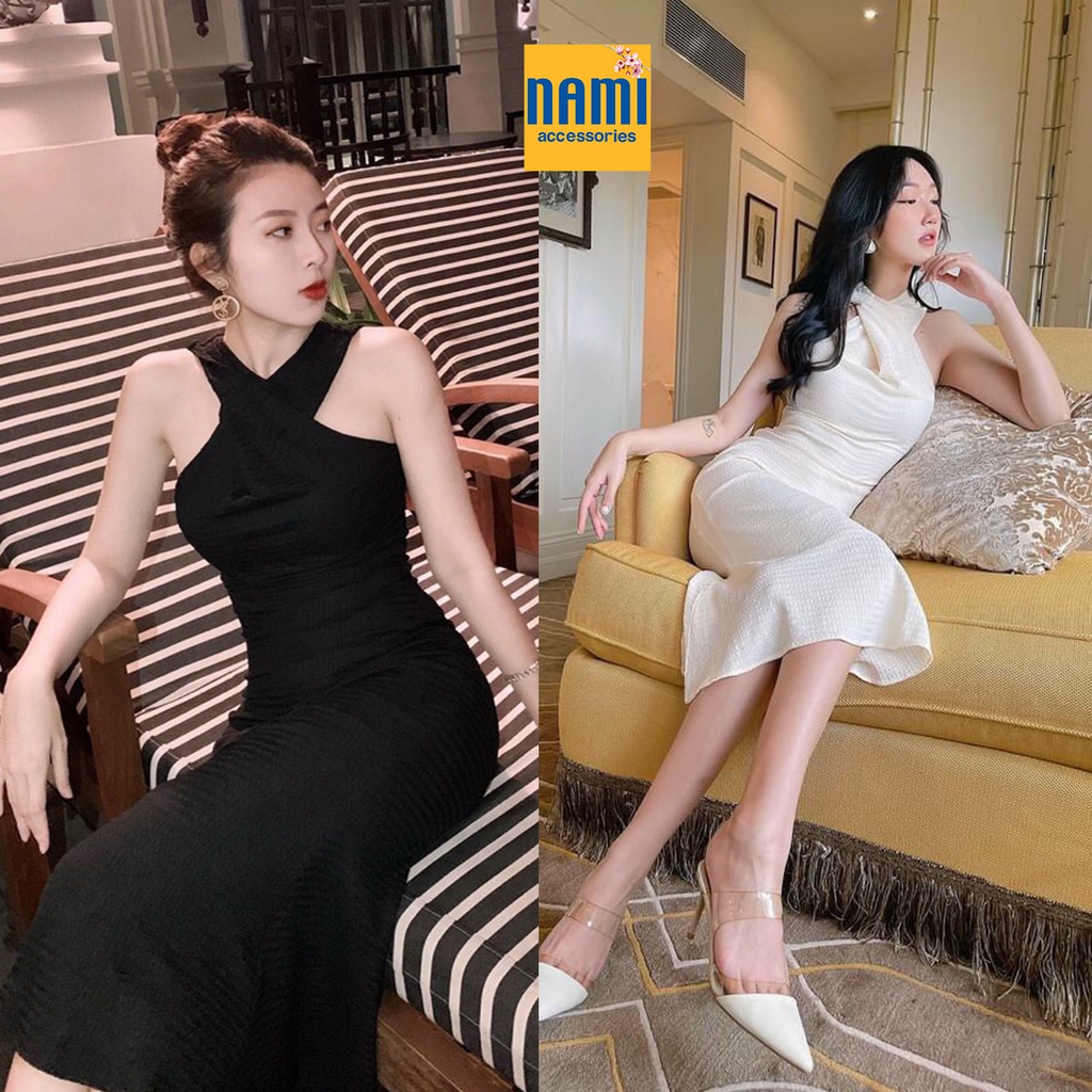 ĐẦM ÔM BODY XOẮN CHÉO NGỰC XOÈ ĐUÔI CÁ NHẸ XÚNG XÍNH ĐIỆU ĐÀ GỢI CẢM - QANU401