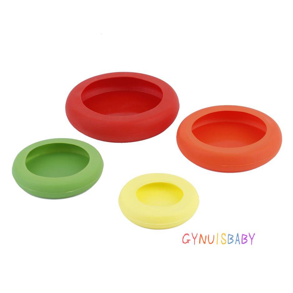 Set 4 Đế Giữ Rau Củ Quả Bằng Nhựa Nhiều Màu Tiện Dụng