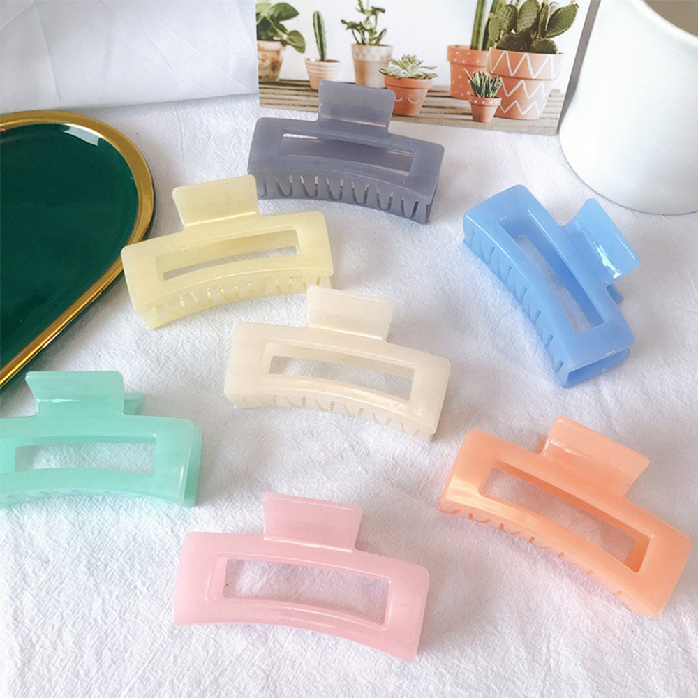 Kẹp Tóc Hình Chữ Nhật Bằng Nhựa Acrylic Phong Cách Hàn Quốc