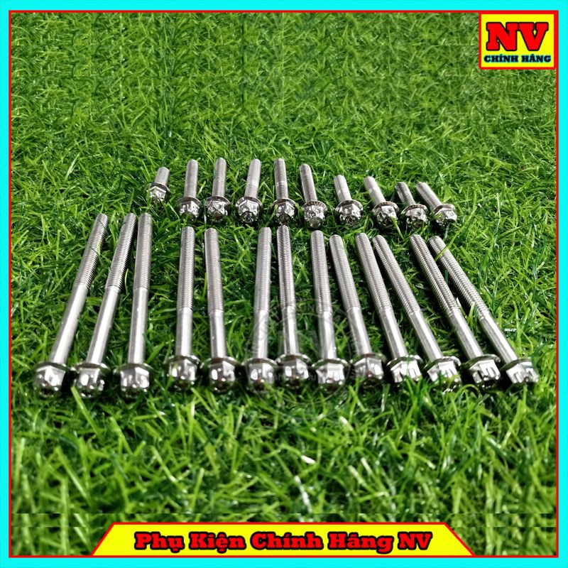 Bộ Ốc Lốc Máy Wave/ Dream Mẫu Salaya Inox 304 (23 Con)