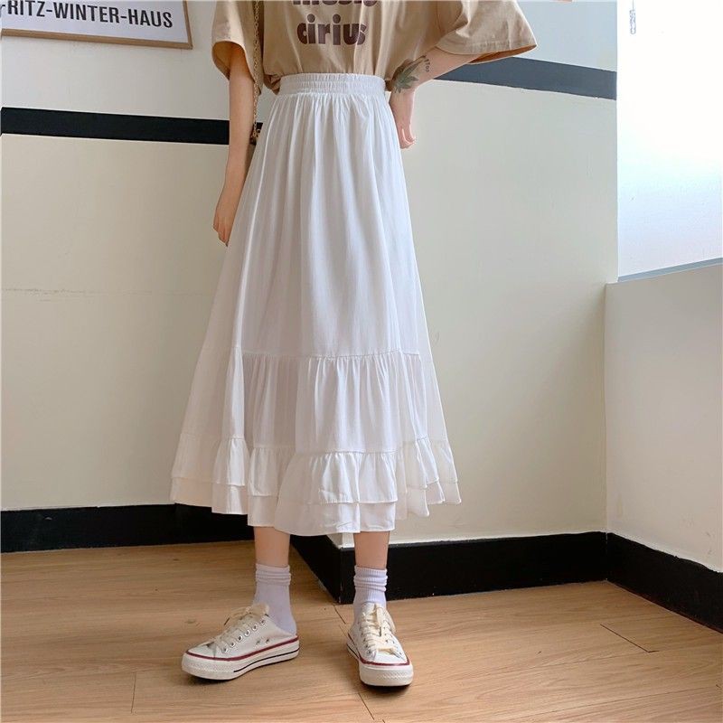 [ORDER] ảnh thật chân váy công chúa xòe dáng dài đuôi xếp tầng kiểu boho (Quảng Châu loại 1)