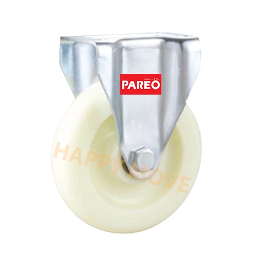 Bánh xe đẩy nhựa trắng PP Eco càng cố định 75-100-125mm - Happy Move Thái Lan