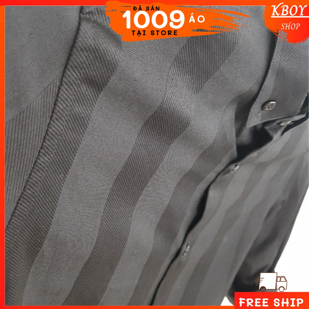 Áo sơ mi nam kẻ sọc đen cotton hàng Quảng Châu thấm hút mồ hôi tốt dễ dàng giặt sạch - thời trang nam cao cấp - 398(Đ) | BigBuy360 - bigbuy360.vn