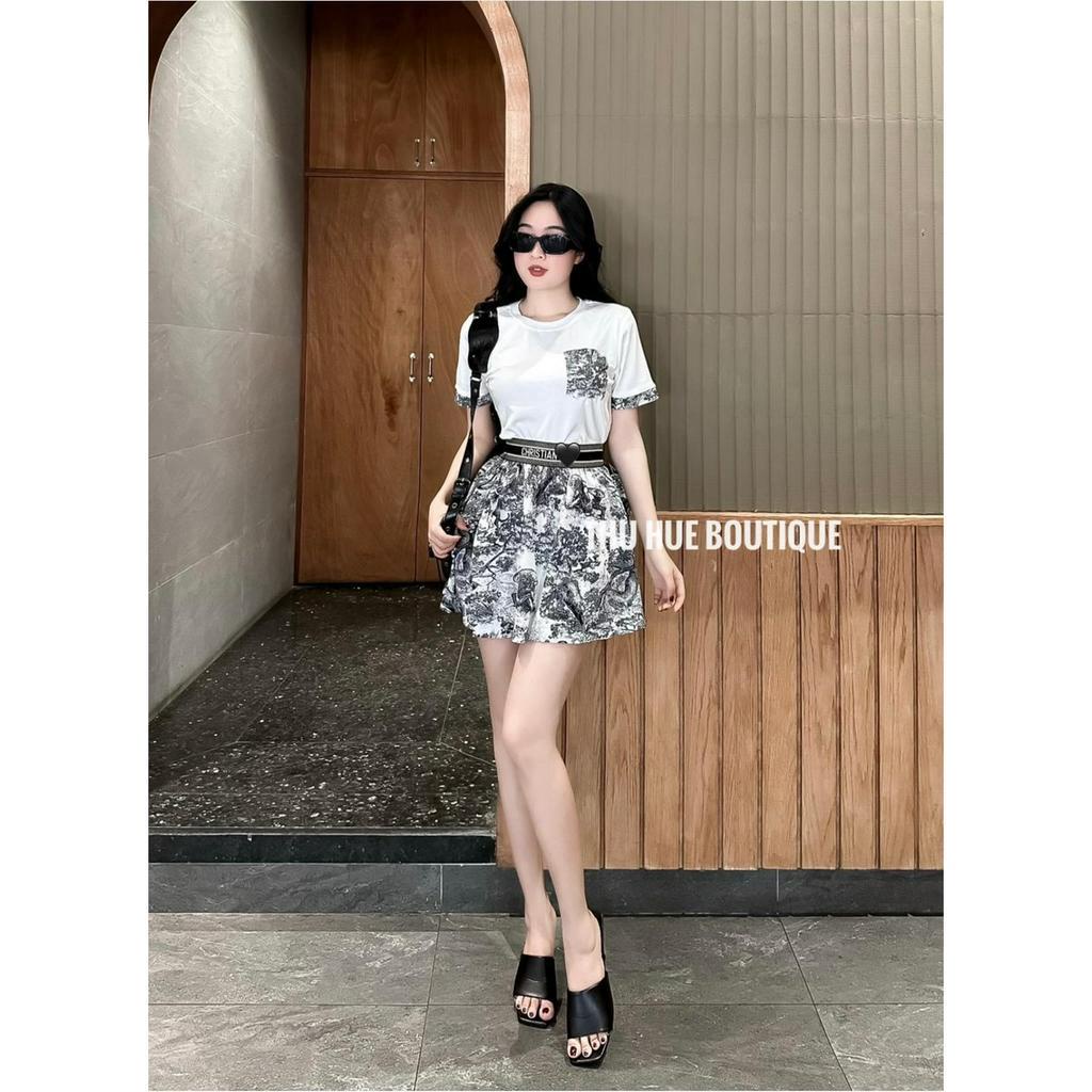 Set D0 tui phối bo mix chân váy siêu xinh TH678