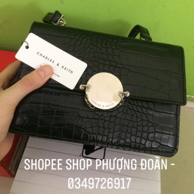 Túi khoá tròn chữ C da rắn size 20cm k hộp hàng đẹp