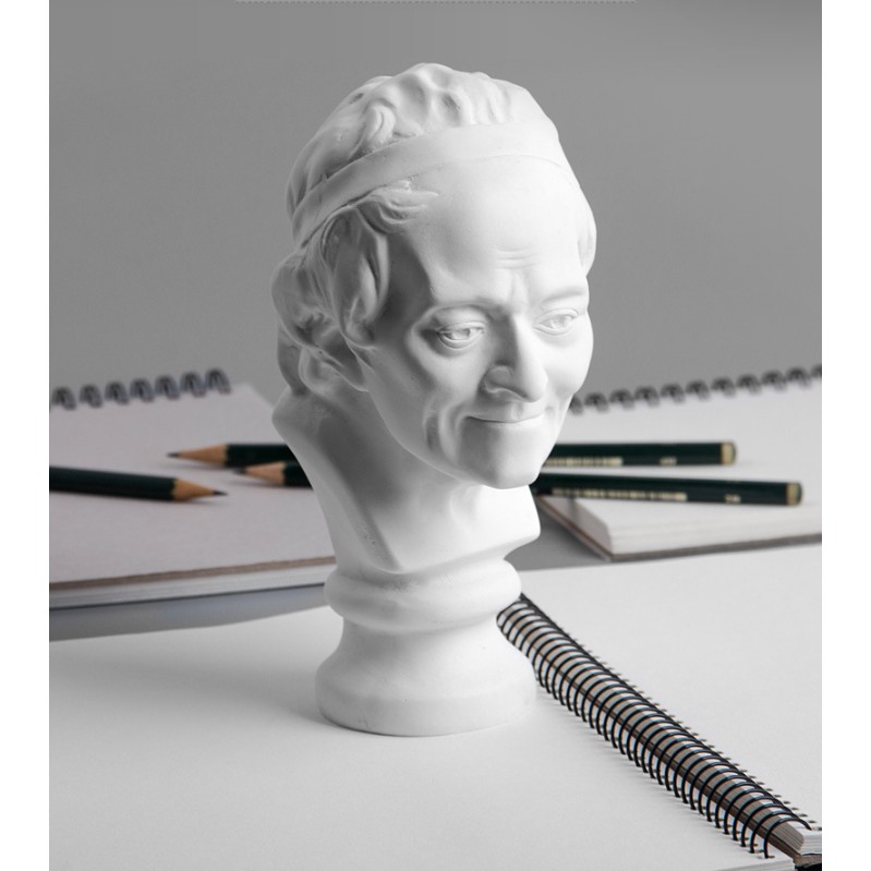 Tượng thạch cao văn hào Voltaire - trang trí bàn làm việc, tập kí họa, DIY