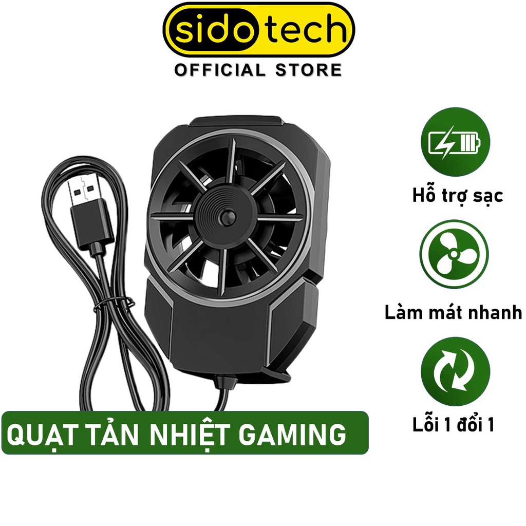 Quạt tản nhiệt điện thoại SIDOTECH FLA4 gaming làm mát nhanh chống ồn giúp chơi game mượt mà hơn - Hàng chính hãng
