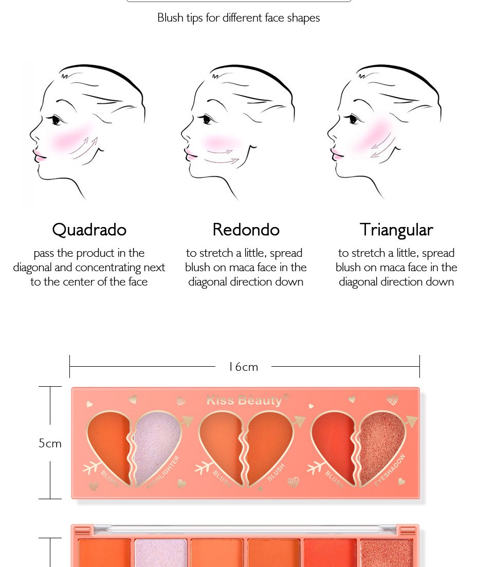 [Hàng mới về] Bảng Phấn Má Hồng Màu Sắc Thời Trang Độ Bóng Cao Tiện Lợi | BigBuy360 - bigbuy360.vn