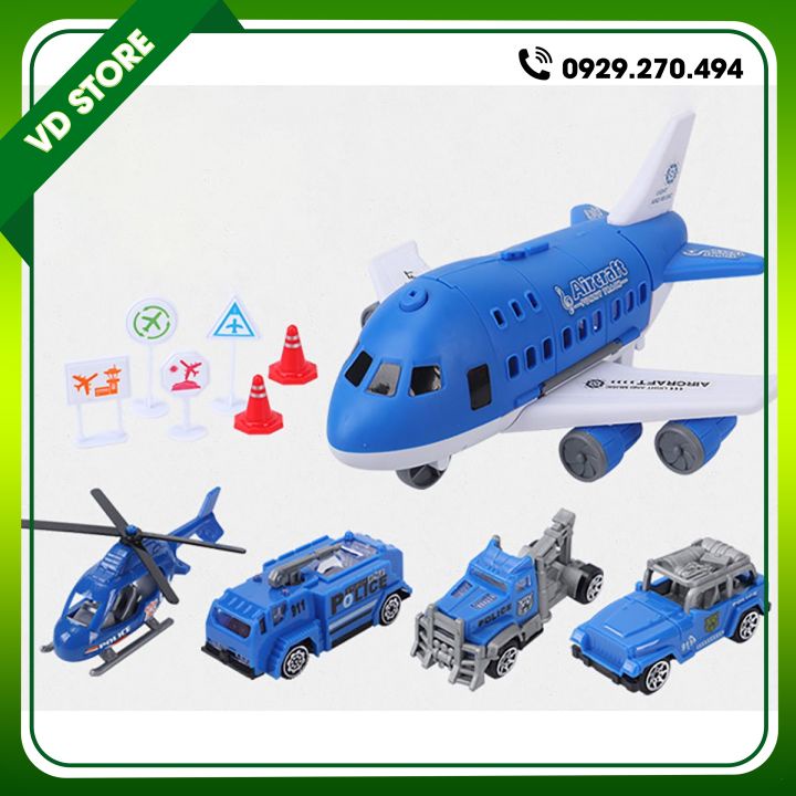 Bộ Đồ Chơi Máy Bay Biến Dạng - Tặng Kèm 3 Ô Tô Và 1 Máy Bay - Mô Hình Máy Bay Biến Hình