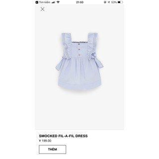Váy xanh Zara smocked nơ eo 2 bên