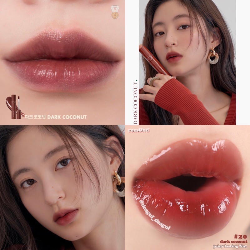 (CAM KẾT CHUẨN, TEM HIDDEN TAG) Son Tint Romand Juicy Lasting Tint màu 20 Dark Coconut