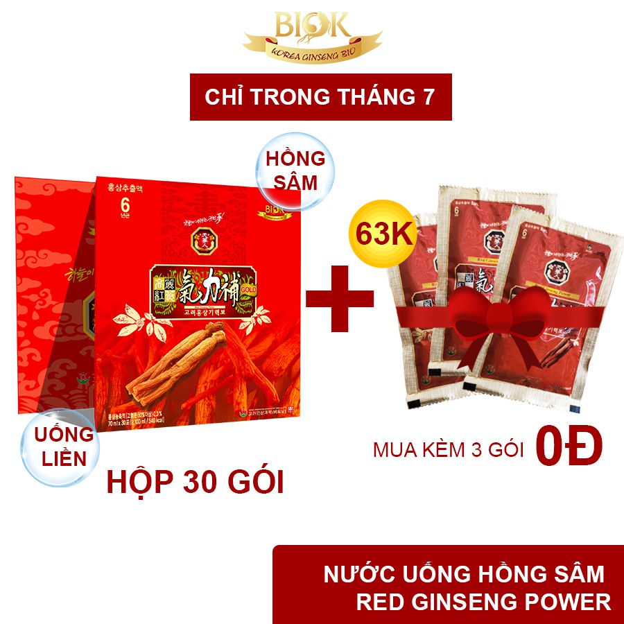 [Freeship Extra] Nước hồng sâm Red Ginseng Power [mua 1 tặng 3] - Hộp to 30 gói