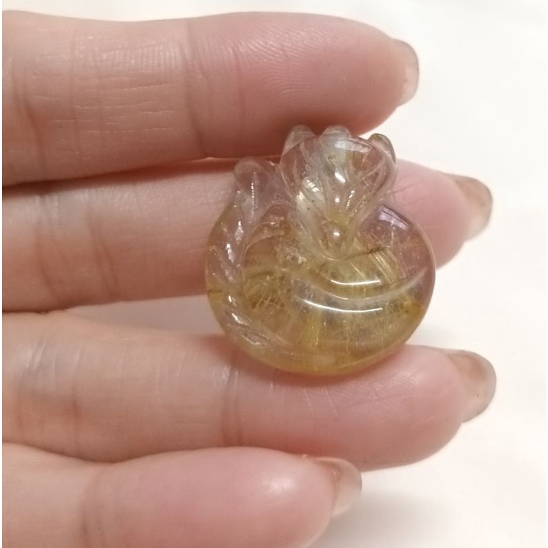 Mặt dây chuyền hồ ly định duyên đá TA tóc đỏ tóc vàng hàng tuyển thanh tẩy phong thủy may mắn